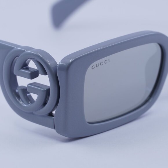 🕶️ New Gucci GG1325S 011 Sunglasses - Silver Frame, Silver Lenses - Picture 7 of 10